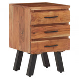 Nashik Three Drawer Acacia Side Table