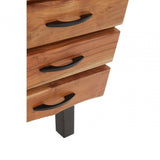 Nashik Three Drawer Acacia Side Table