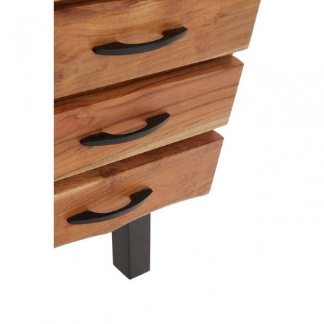 Nashik Three Drawer Acacia Side Table