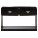 Sarter Two Drawer Black Mango Wood Console Table