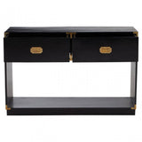 Sarter Two Drawer Black Mango Wood Console Table