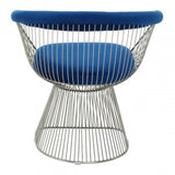 Anzio Navy Blue Velvet And Brushed Silver Chair
