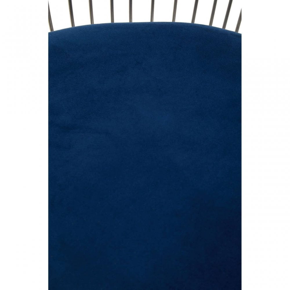 Anzio Navy Blue Velvet And Brushed Silver Chair