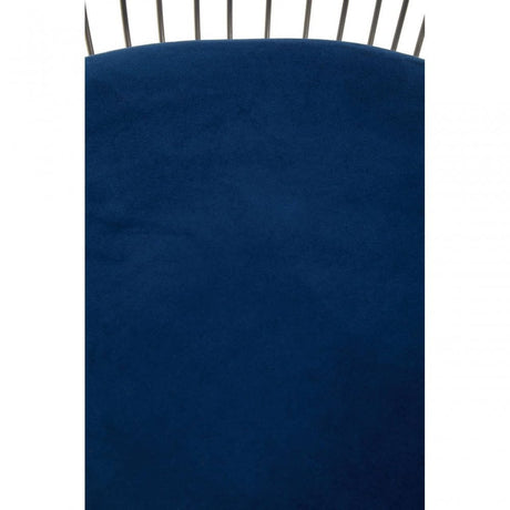 Anzio Navy Blue Velvet And Brushed Silver Chair