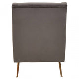 Doucet Grey Velvet Chair With Gold Finish Legs