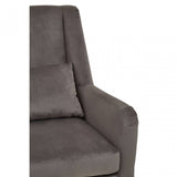 Doucet Grey Velvet Chair With Gold Finish Legs