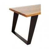 Surax Acacia Wood And Looped Iron Base Coffee Table