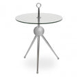 Oria Clear Glass Stainless Steel Silver Frame Side Table