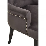 Doucet Grey Velvet Chair With Ring Back