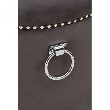 Doucet Grey Velvet Chair With Ring Back