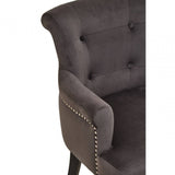 Doucet Grey Velvet Chair With Ring Back