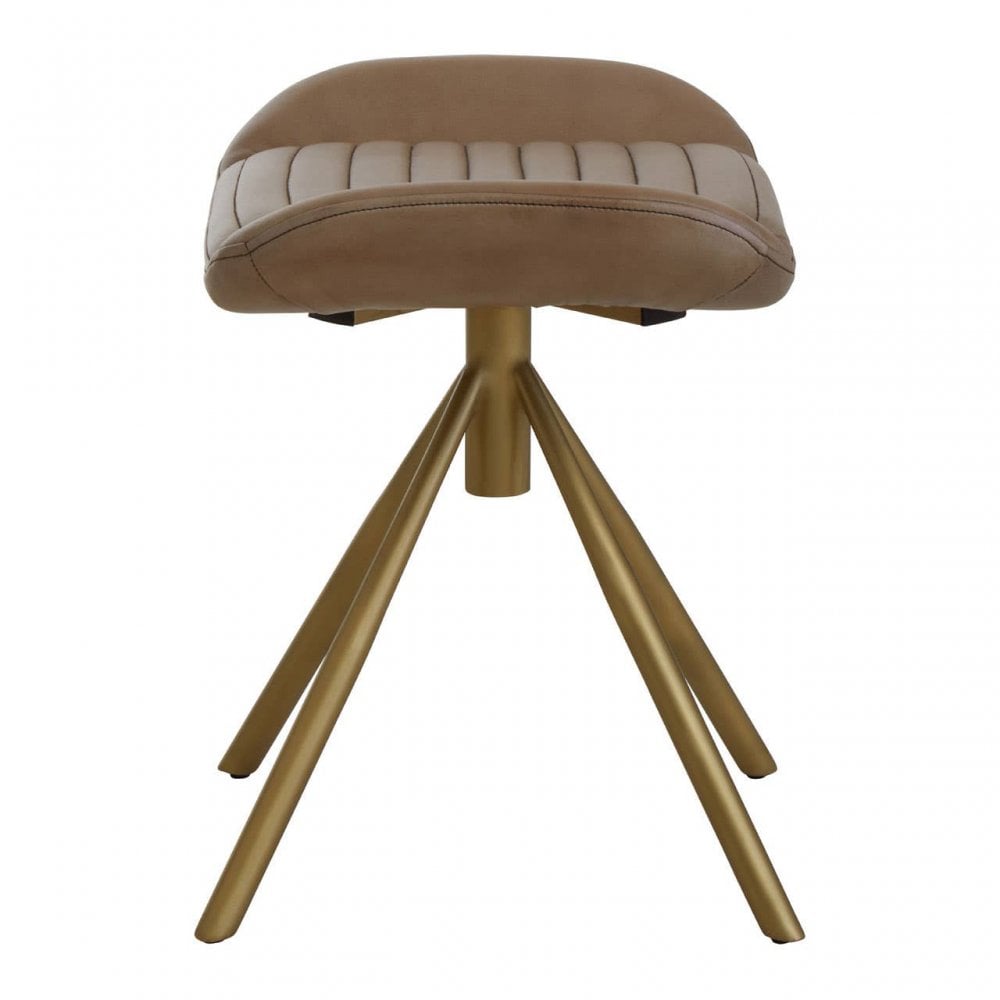 Buffalo Grey Leather Foot Stool