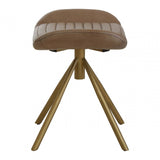 Buffalo Grey Leather Foot Stool