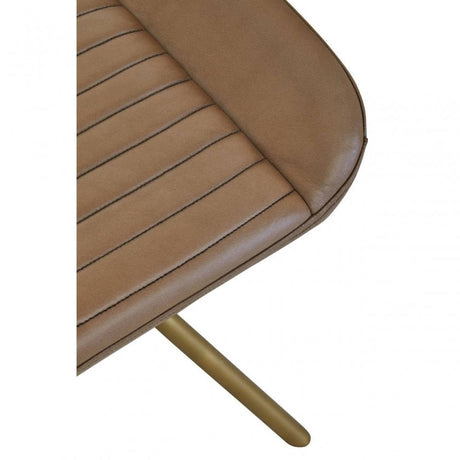 Buffalo Grey Leather Foot Stool