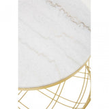 Jodie Set Of Two Side Tables With White Marble And Gold Frame