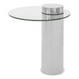 Oria Clear Glass Silver Base Side Table