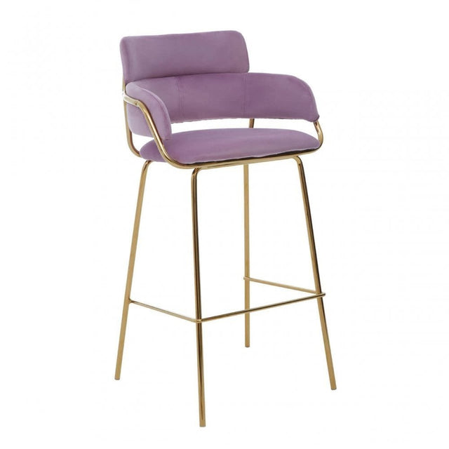 Tamzin Pink Velvet Bar Chair