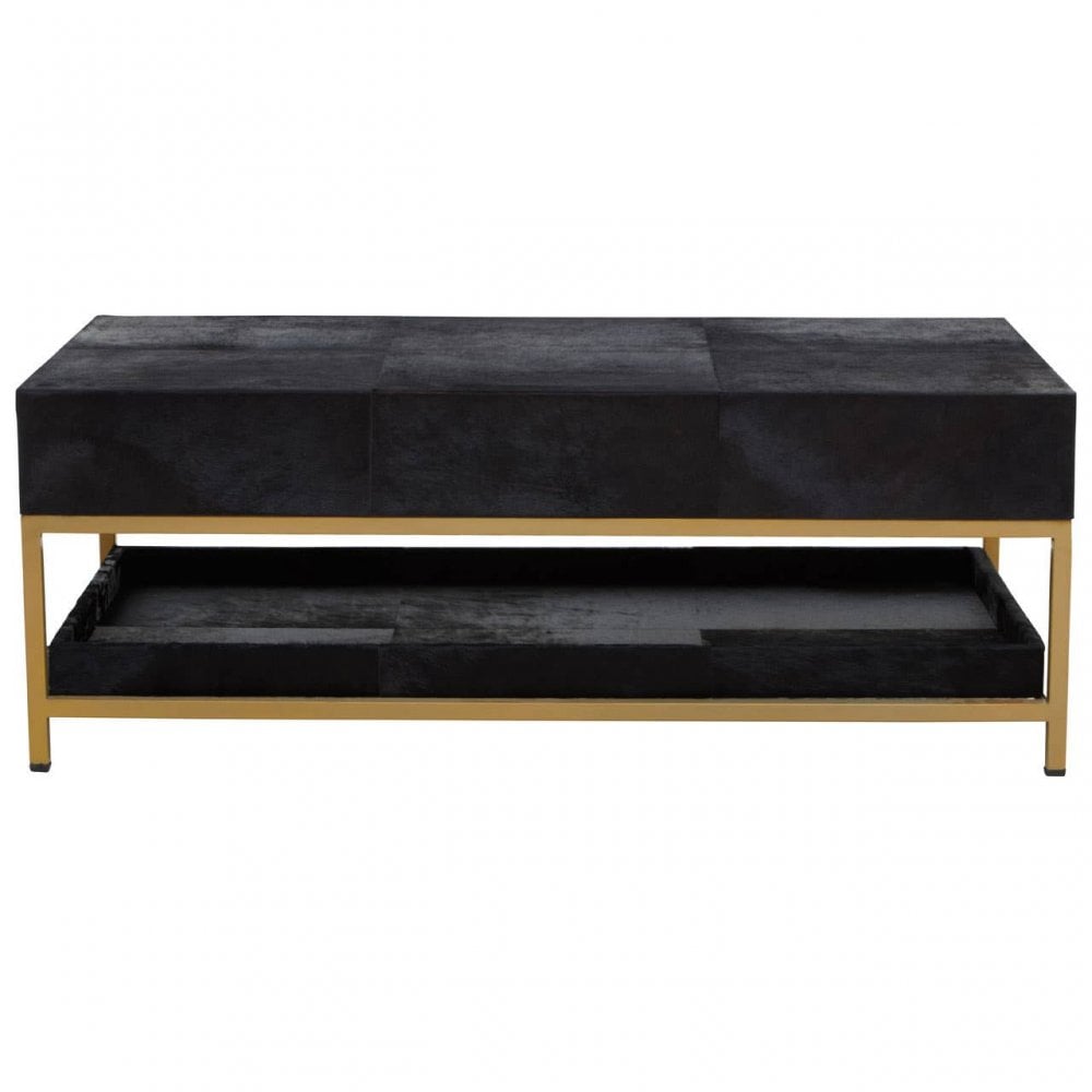 Kensington Townhouse Hair On Hide Black And Gold Coffee Table