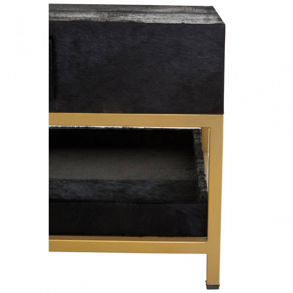 Kensington Townhouse Hair On Hide Black And Gold Coffee Table