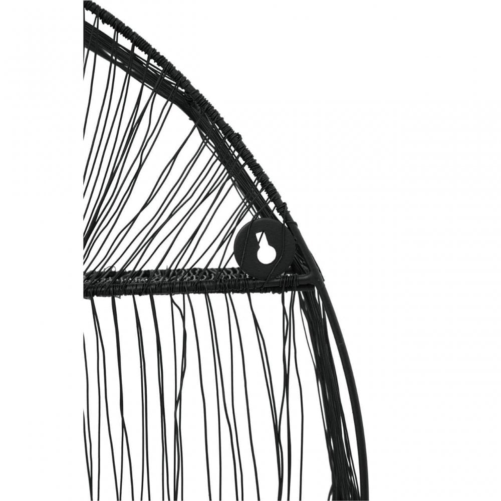 Enzo Black Wire Round Wall Shelf