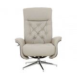 Warrington Mink Leather Effect Recliner And Footstool