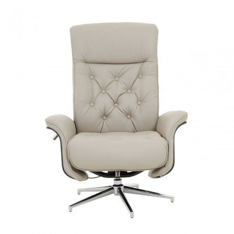 Warrington Mink Leather Effect Recliner And Footstool