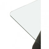 Azalea Square Clear Glass Top Dining Table