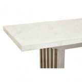 Moda White Marble Console Table