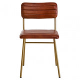 Buffalo Tan Leather Angular Dining Chair