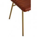 Buffalo Tan Leather Angular Dining Chair