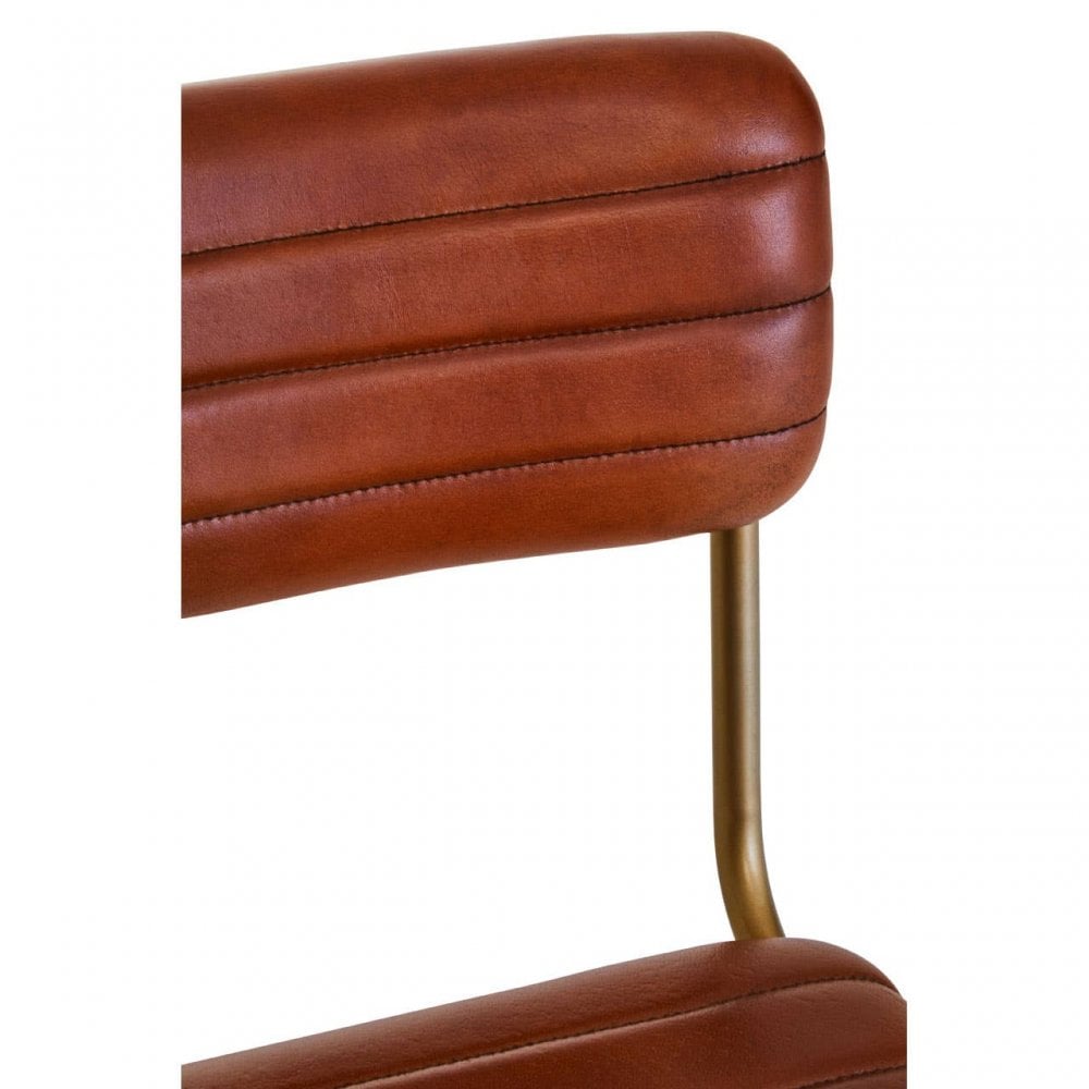 Buffalo Tan Leather Angular Dining Chair