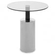 Oria Clear Glass Silver Base Side Table