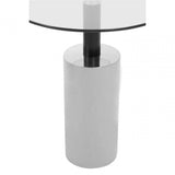 Oria Clear Glass Silver Base Side Table