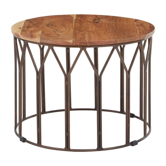 Boho Natural Mango Wood Large Side Table