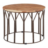 Boho Natural Mango Wood Large Side Table