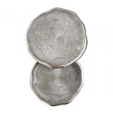 Silva Set Of Two Oak Effect Silver Top Side Tables