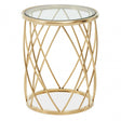 Ackley Clear Glass And Gold Frame Round Side Table.