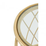 Ackley Clear Glass And Gold Frame Round Side Table.