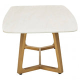 Moda White Marble Coffee Table With Brushed Gold Base
