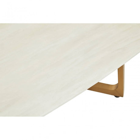 Moda White Marble Coffee Table With Brushed Gold Base