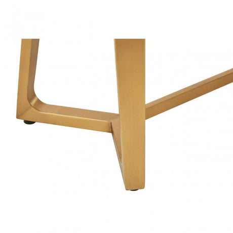 Moda White Marble Coffee Table With Brushed Gold Base