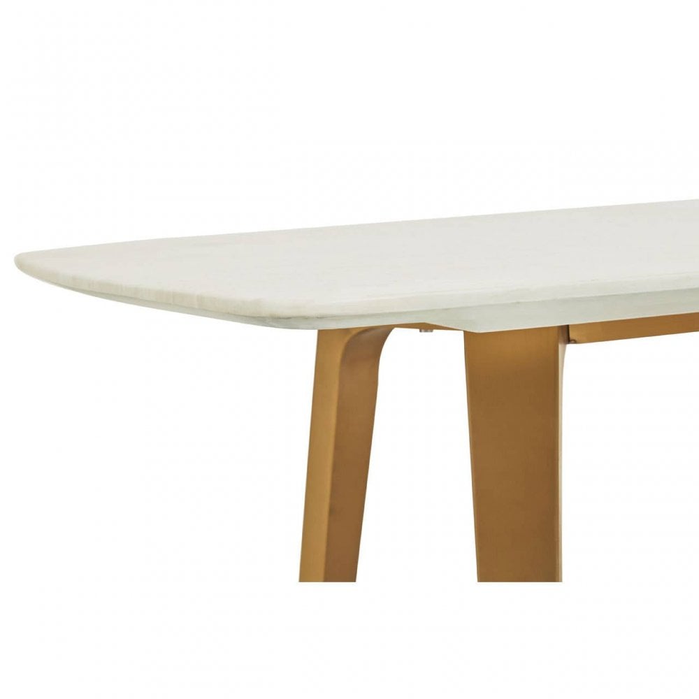 Moda White Marble Coffee Table With Brushed Gold Base