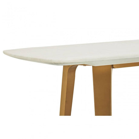 Moda White Marble Coffee Table With Brushed Gold Base