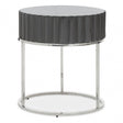 Genoa Grey Finish Round End Table