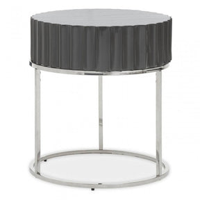 Genoa Grey Finish Round End Table