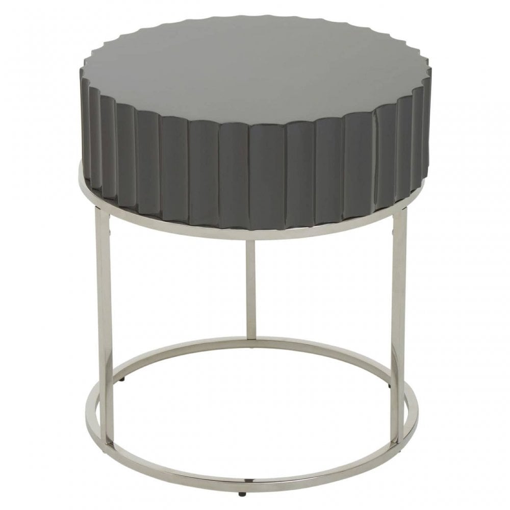 Genoa Grey Finish Round End Table