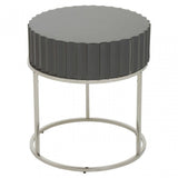Genoa Grey Finish Round End Table