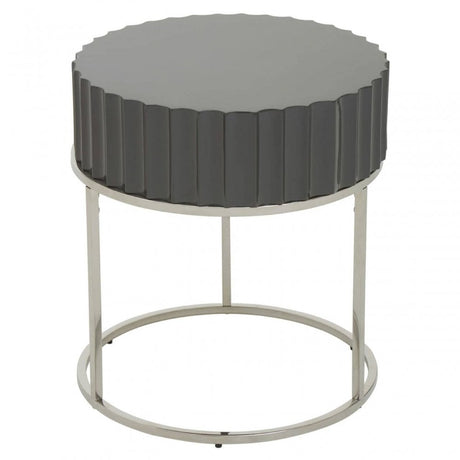 Genoa Grey Finish Round End Table