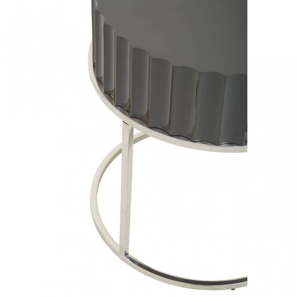 Genoa Grey Finish Round End Table