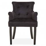 Doucet Black Velvet Chair With Ring Back